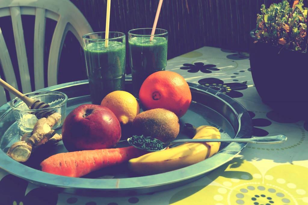 smoothie fruité et spiruline